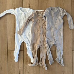 L'ovedbaby Kids Footies - White, Tan, Gray